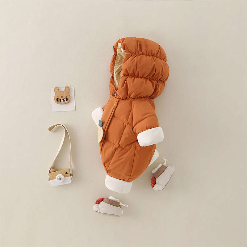 PF321 Wear Warm Baby Autumn Winter Thickened Jumpsuit Newborn Outdoor Wrap Clothes
