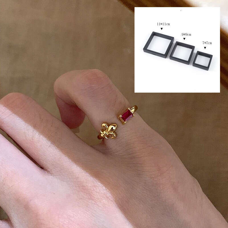 Xiaohongshu Hot-Selling Seal Iris Flower Ruby for Women Ancient Court Style Brushed Ring One Piece Dropshipping