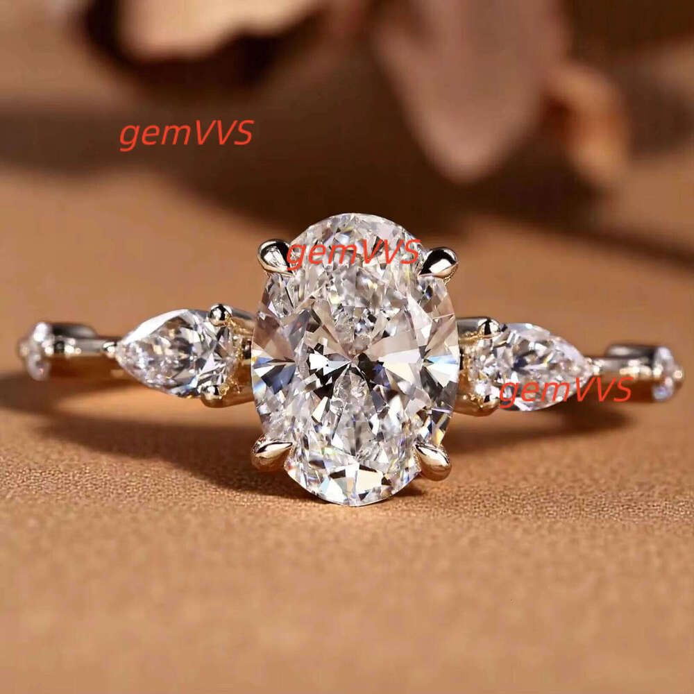 Igi Certified Cvd HPHT Vvs Lab Grown Created Diamond 14K 18K Solid Gold Rings Engagement Ring Jewelry For Women Oval Cut
