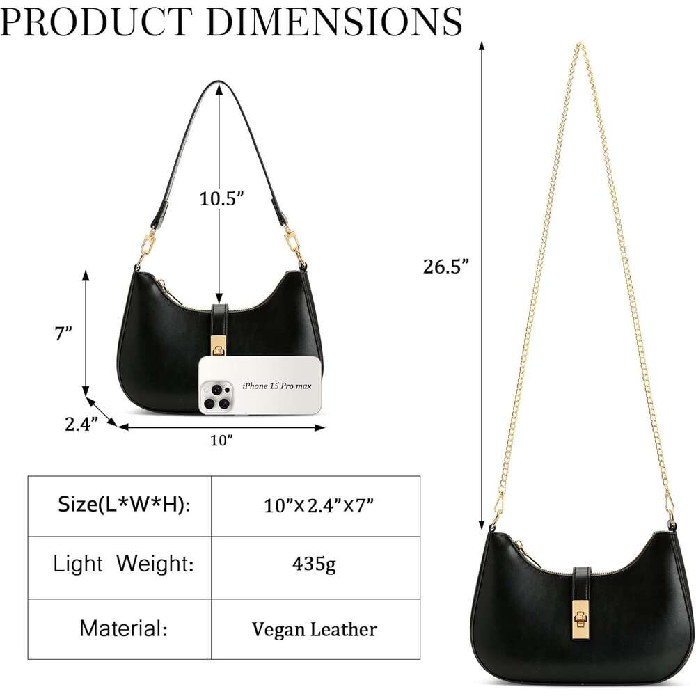 Shoulder Bag For Women Cute Hobo Handbag And Vegan Leather Retro Small Clutch Purse With Zipper