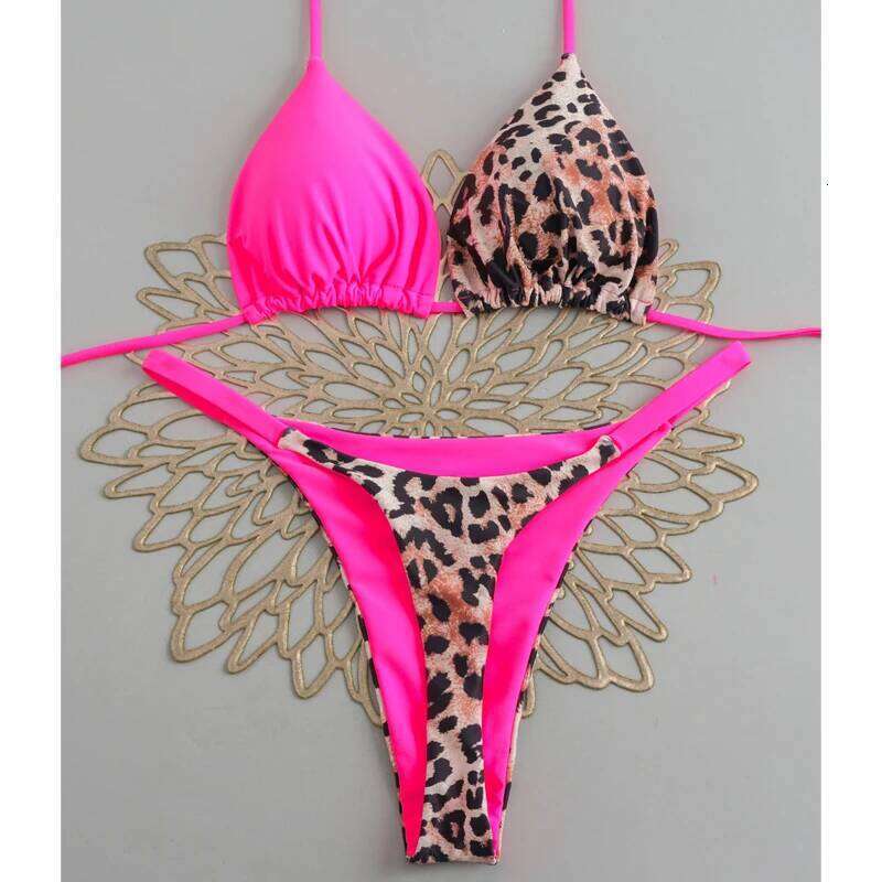 Leopard Print Brazilian Bikini Set Sexy Thong Swimsuit Two Pieces Swimwear Bathing Suit Women Beach Wear Biquini Z260206