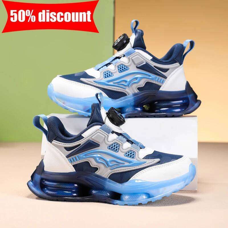 Childrens Sneakers School Sports High Elasticity Running Fashion Color Blocked Non Slip Leather Boys Casual Walking Shoes 26Y0206