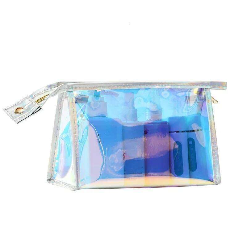 1 Pc Pink Girl Transparent Cosmetic PVC Clear Makeup Bag for Women Waterproof Zipper Beauty Case Travel Toiletry Bags Y260206