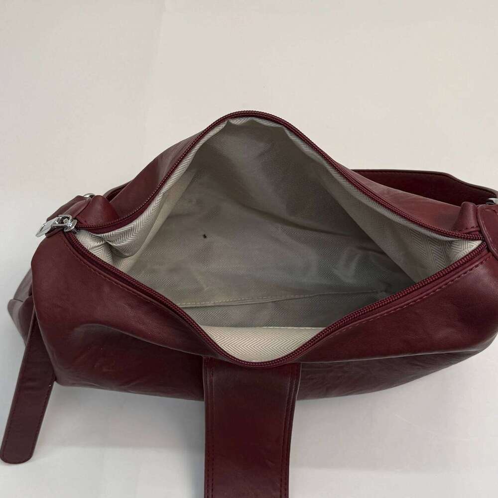 Retro Motocycle Shoulder Rivet Crescent Hobo PU Top-Handle Tote Bag with Belt Buckle for Women Work Travel Daily Use Y260205