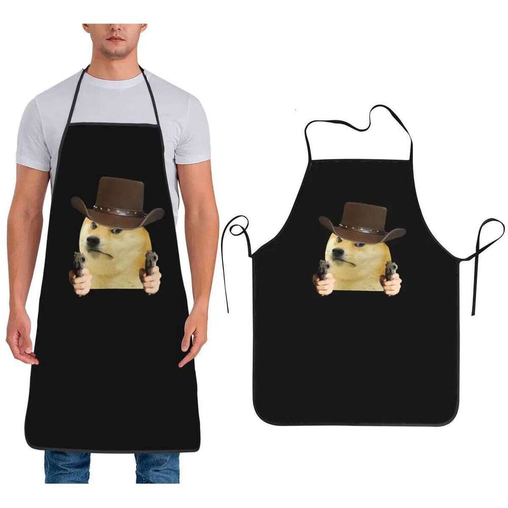 Doge Shiba Inu Memes Aprons Chef Cooking Baking Tablier Sleeveless Bib Kitchen Cleaning Pinafore for Women Men Gardening S260205
