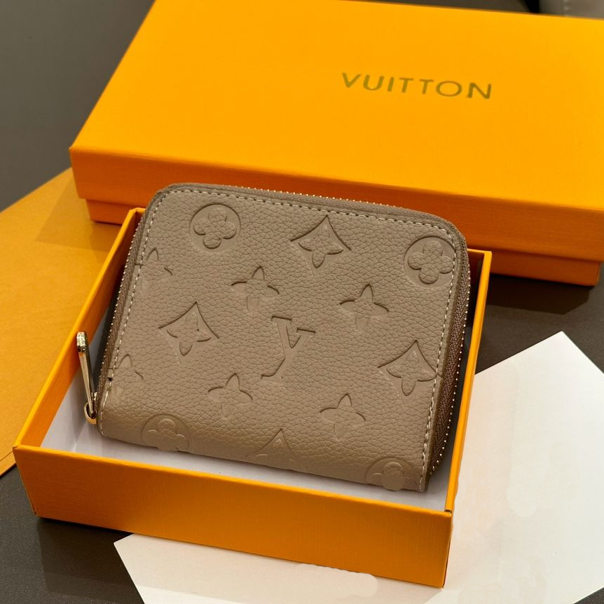 Designer bag 2026 New Luxury Fashion Unisex Short Wallet Embossed Leather Single Zipper Classic Coin Pouch Credit Card Case Designer Wallet