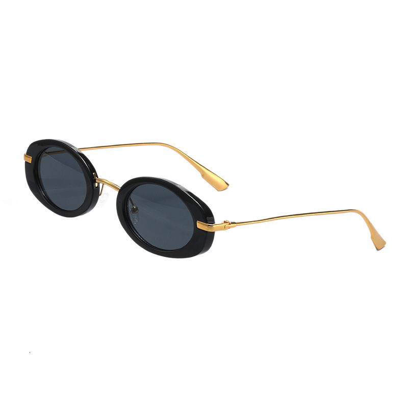 New Fashion Oval Frame Sunglasses European And American Retro High-End UV Protection Glasses