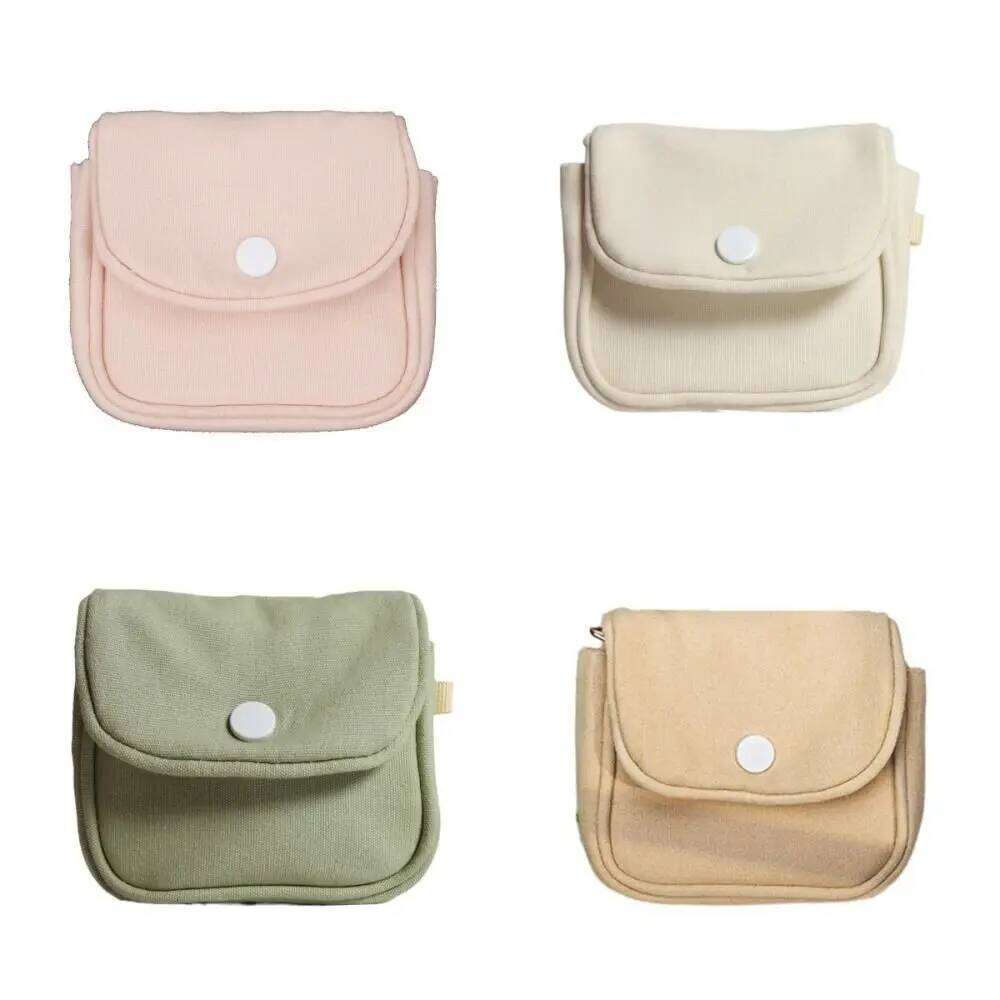 Canvas Mini Coin Purse Solid Color Organizer Student Simplicity Wallet Headphone Bag Key Case Portable Card Holder Y260206