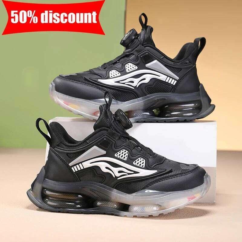 Childrens Sneakers School Sports High Elasticity Running Fashion Color Blocked Non Slip Leather Boys Casual Walking Shoes 26Y0206