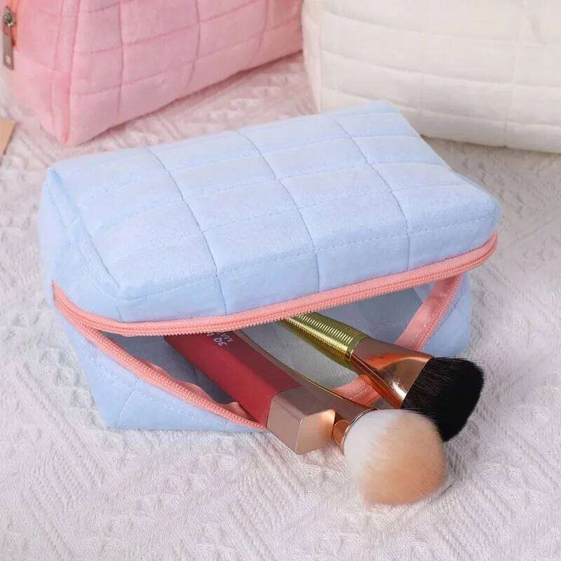 Suede Cosmetic Large Storage Bag, Travel, Business Trip, Portable High-value Makeup Pouch Organizer Bag Y260206