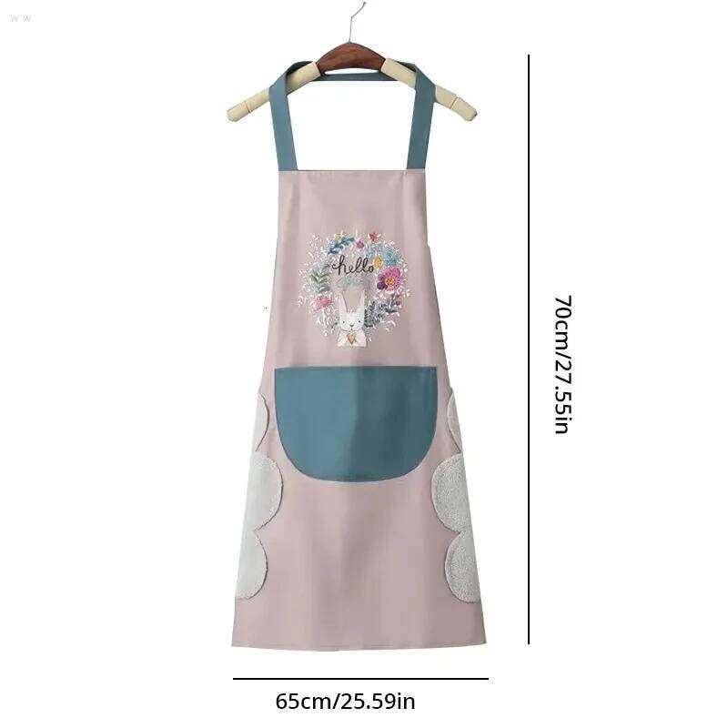 Hand-wiping Kitchen Household Cooking Oil-proof Waterproof Men Women Adult Waist Fashion Coffee Overalls Wipe Hand Apron S260205