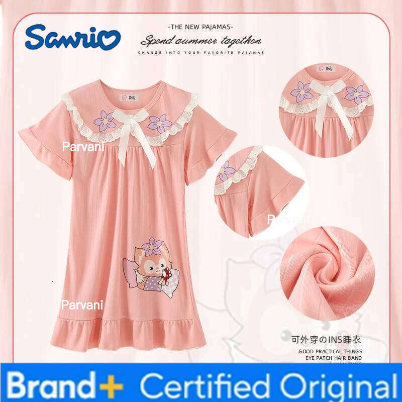 Sanrio Girls Summer Pajamas Set Child House Clothing Nightgown Sleepwear Robe Children's Comfortable H2602061 - view 6