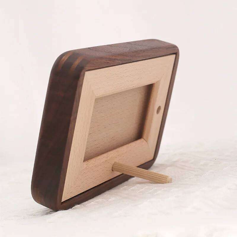 1Pcs Black Walnut Mortise and tenon Rounded Corner Desktop Picture 6/7/8/10 Inches Children's Lovers Family Photo Frame S260205