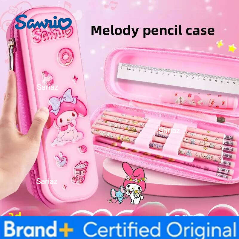 Sanrio My Melody Pencil Case Cute Aesthetic Stationery Bag for Girls Simple Design Dirt Resistant Student Pouch Organizer study H2602061