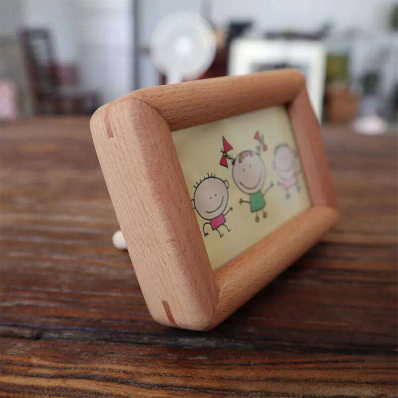 Walnut Wood Mini Picture 3 Inch Photo Frame for Kids Art Home Decoration Display Stand Cartoon Style Wooden Desktop Frames S260205