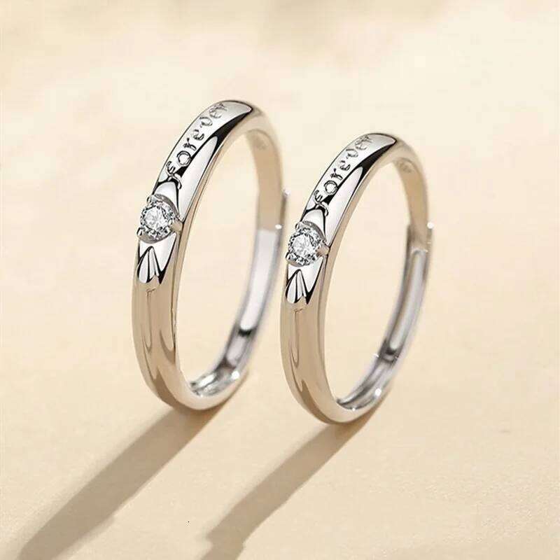 New Trendy Luxury Couple Rings for Women Men Dazzling Square Zirconia Delicate Ring Wedding Valentine's Day Romantic Jewelry W260206