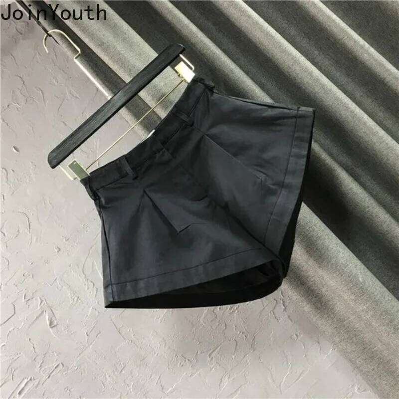 Korean Y2k for Women High Waist Wide Leg Pants 2025 New Bottoms Casual Fashion Shorts Pantalones Cortos De Mujer XJ260206