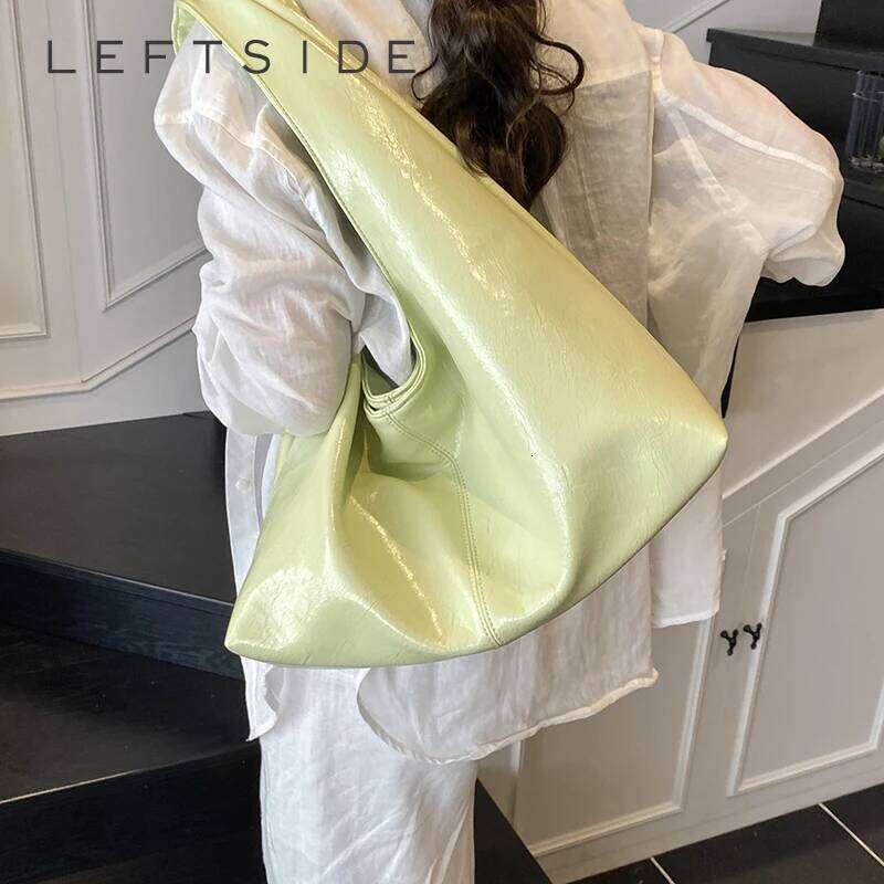 LEFTSIDE High-capacity Shoulder Bags for Women 2025 PU Leather Females Underarm Lady Simple Hobo Bag Handbags and Purses Y260205