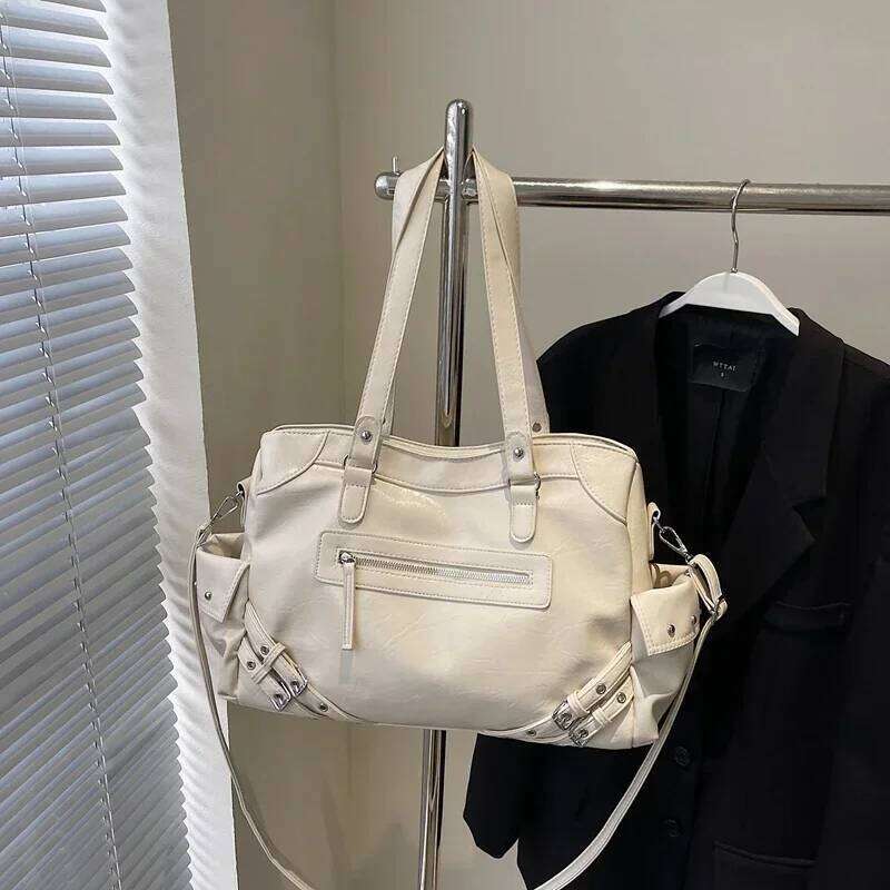 Soft Interior Compartment Shoulder 2025 High Quality Contrasting Colors Bags for Women Fashion Zipper Pu Women's Handbags Y260205