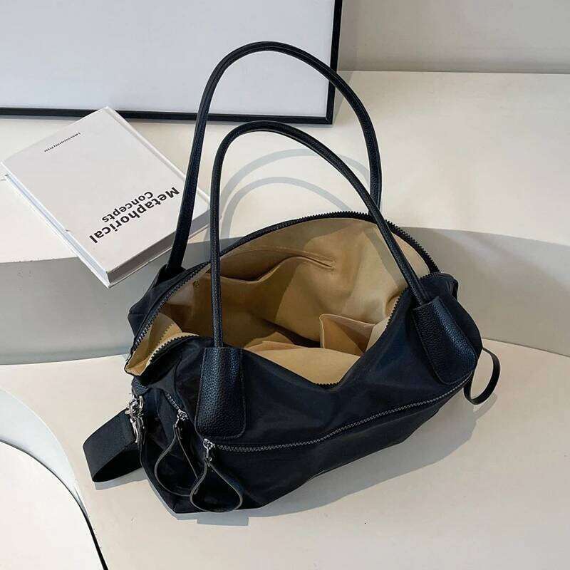 Large capacity, lightweight, simple and casual handbag, retro, fashionable, multi-functional shoulder bag, equipped with adjusta Y260205