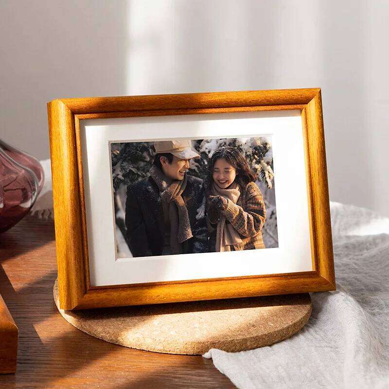 Black walnut solid wood frame table wash photos made of six 6 inches 7 couples wedding photo custom high-grade decoration S260205