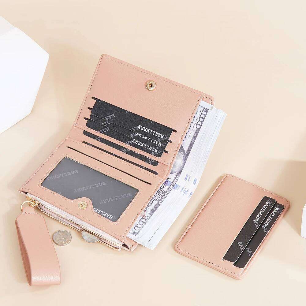 Cute Fashion PU Leather Mini Coin Women Solid Color Credit Bags Small Wallet Money Bag Purse Card Holder Y260206