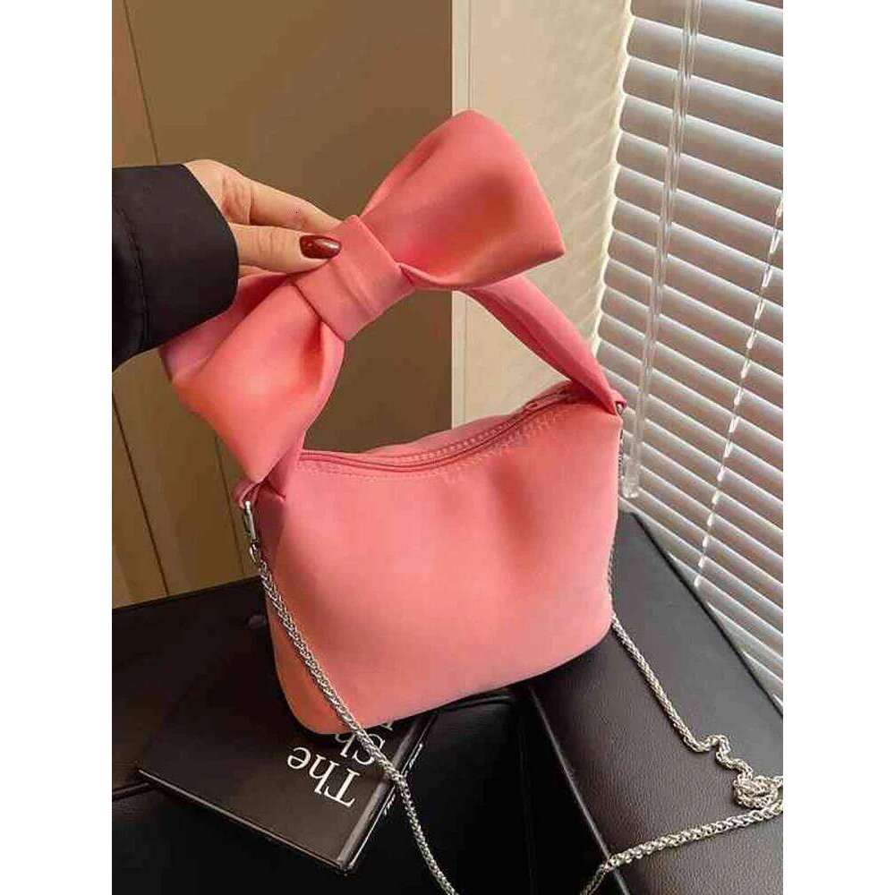 Fashion Niche Women's Bow Handbags New Versatile Commute One Shoulder Crossbody Chain Bags Elegant Banquet Party Clutch Y260205