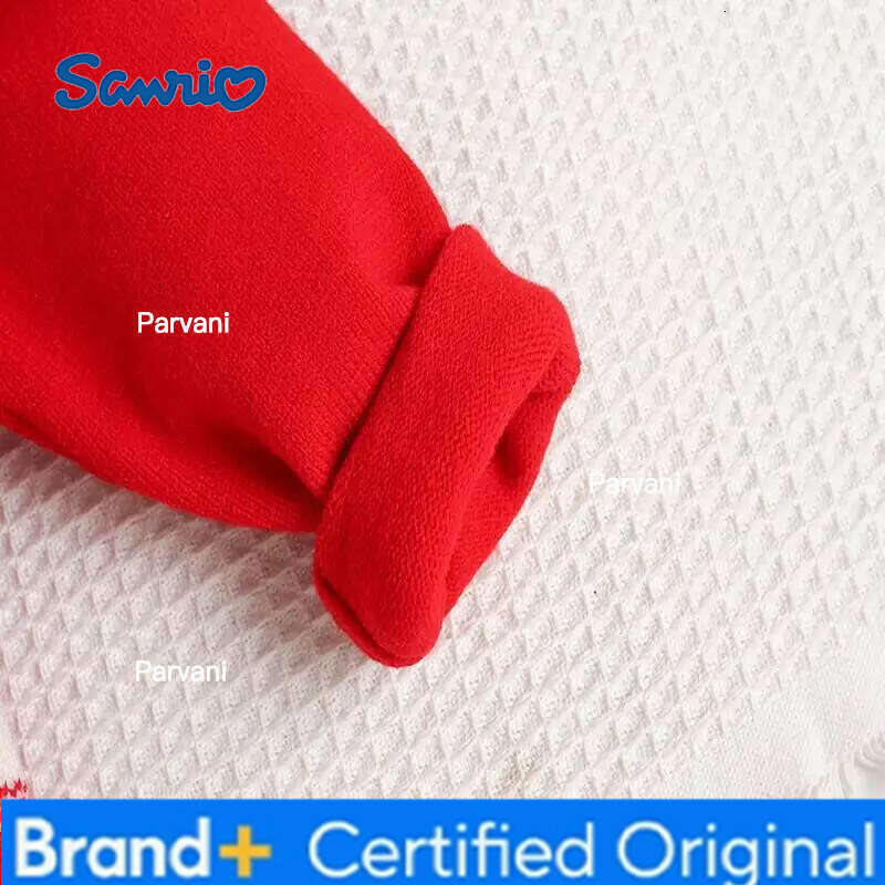 Sanrio Hello Kitty Sweater Knit Plaid Red Yarn Girls Spring Autumn New Style Cute Cartoon Fashionable Princess Dress H260206 - view 7
