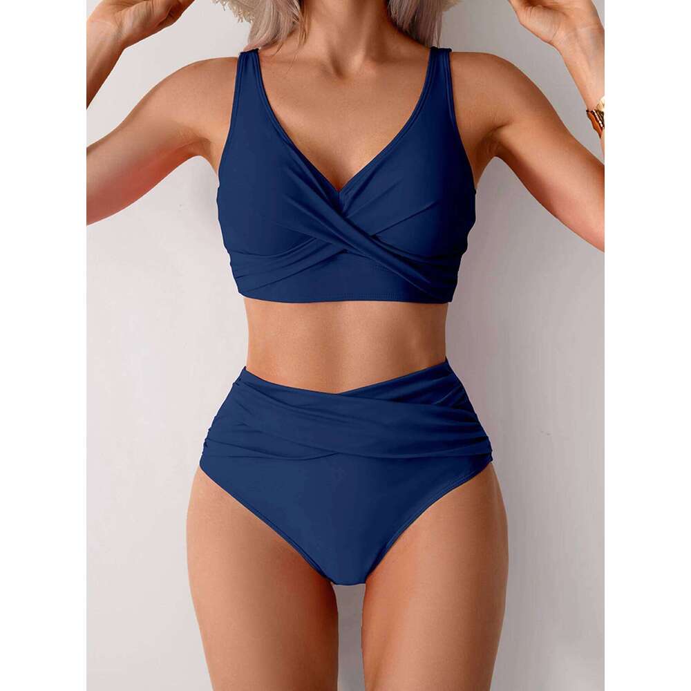 2025 New Sexy Cross High Waist Bikini Sets Swimsuit For Women Push Up Swimwear Female Two Pieces Bathing Suit Summer Beach Wear XJ260206
