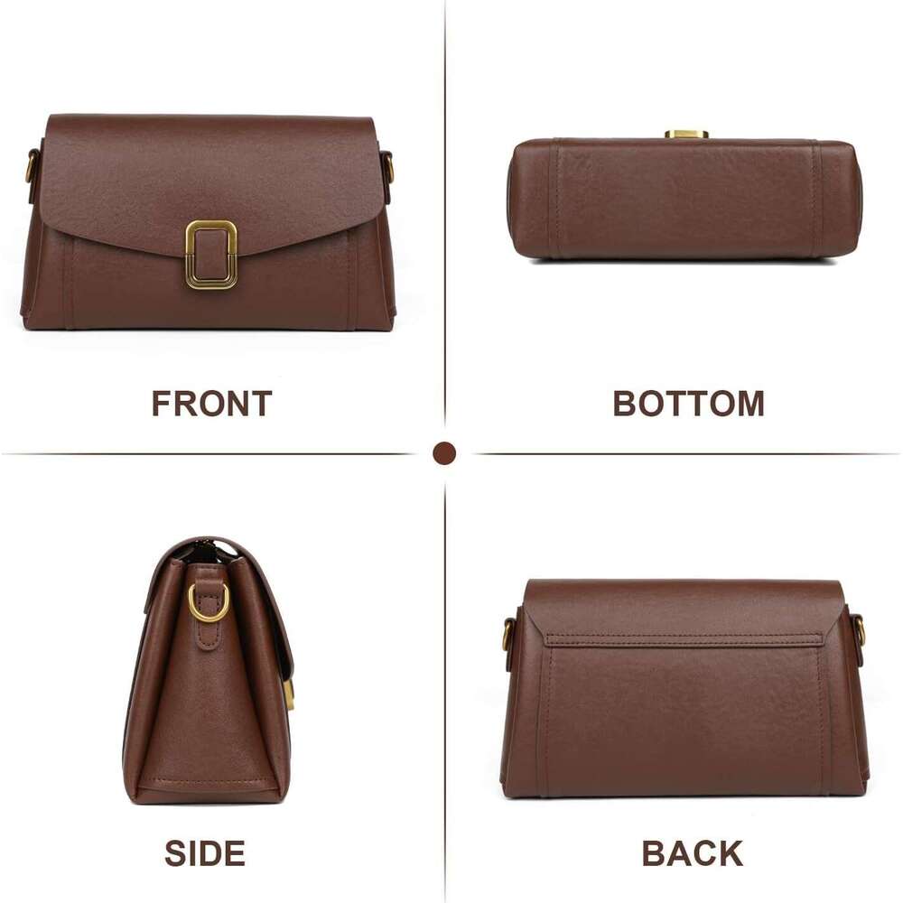 Genuine Leather Crossbody For Women Removable Satchel Adjustable Shoulder Bag