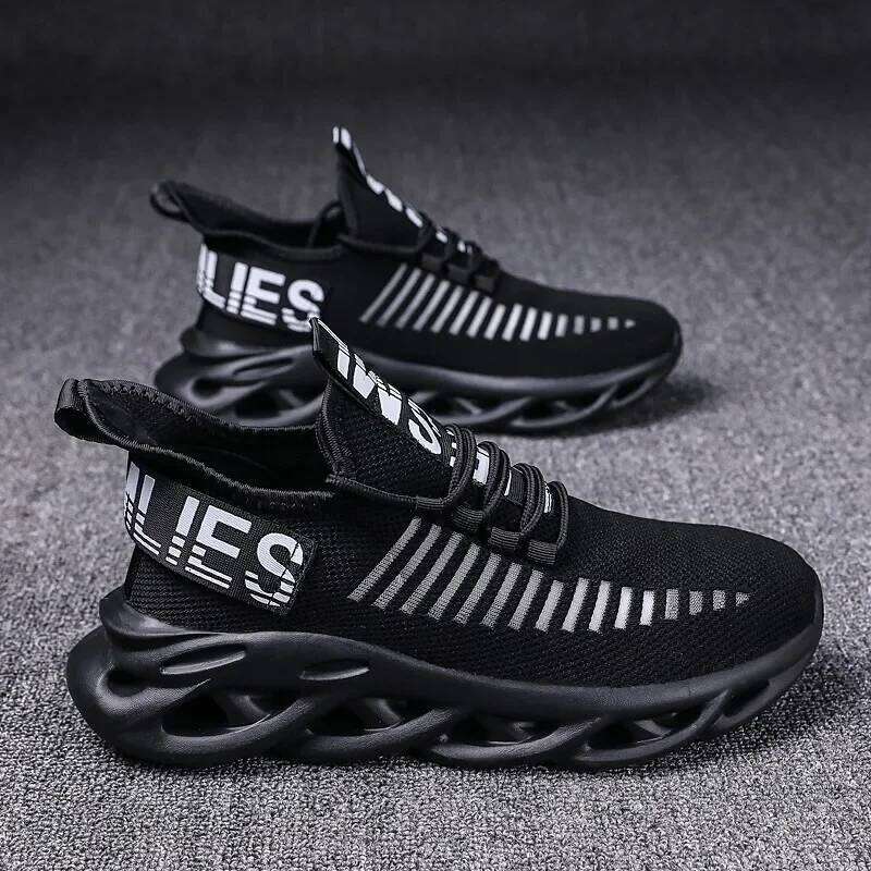 Men's Comfortable Lace Up Tennis Lightweight Running Shoes Size 38-46 Black Couple Walking Sneakers