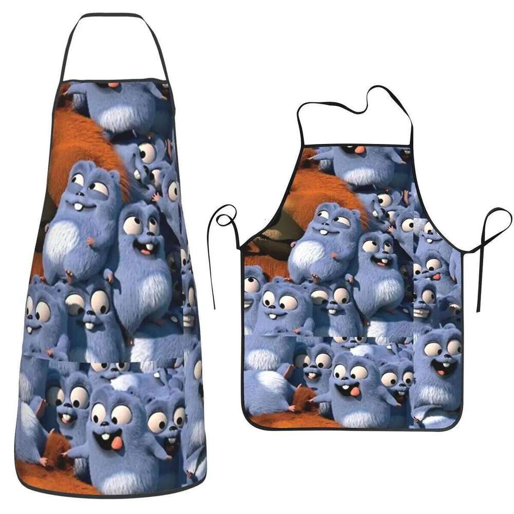 Grizzy And The Lemmings Apron Chef Cooking Cuisine Tablier Sleeveless Bib Kitchen Cleaning Pinafore for Women Men Painting S260205