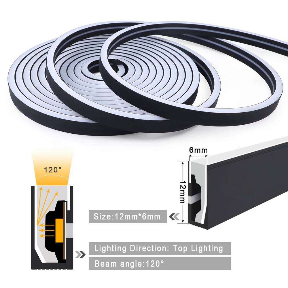 Black Silica Gel Tube LED Strip Lights Tuya Smart Life WiFi Bluetooth APP Control RGB Neon Sign Tape For Christmas Decor Z260206