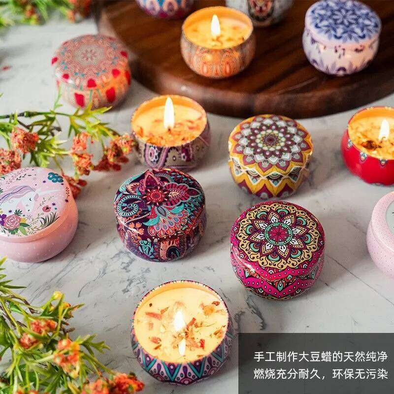 Dried Flowers Aromatherapy Essential Oils Candles Home Retro Non-toxic Bedroom Ornaments Wedding Souvenirs S260205