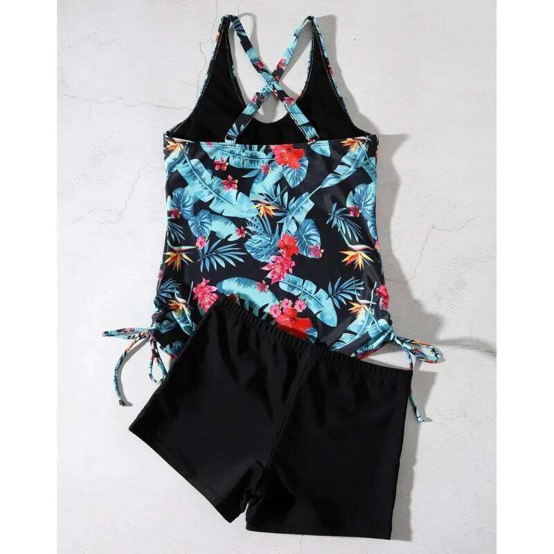 Summer Floral Swimsuits Tankini Sets Female Swimwear Sports Beach Wear Two-Piece Bathing Suits Pool Women's Swimming Suit 2026 XJ260206