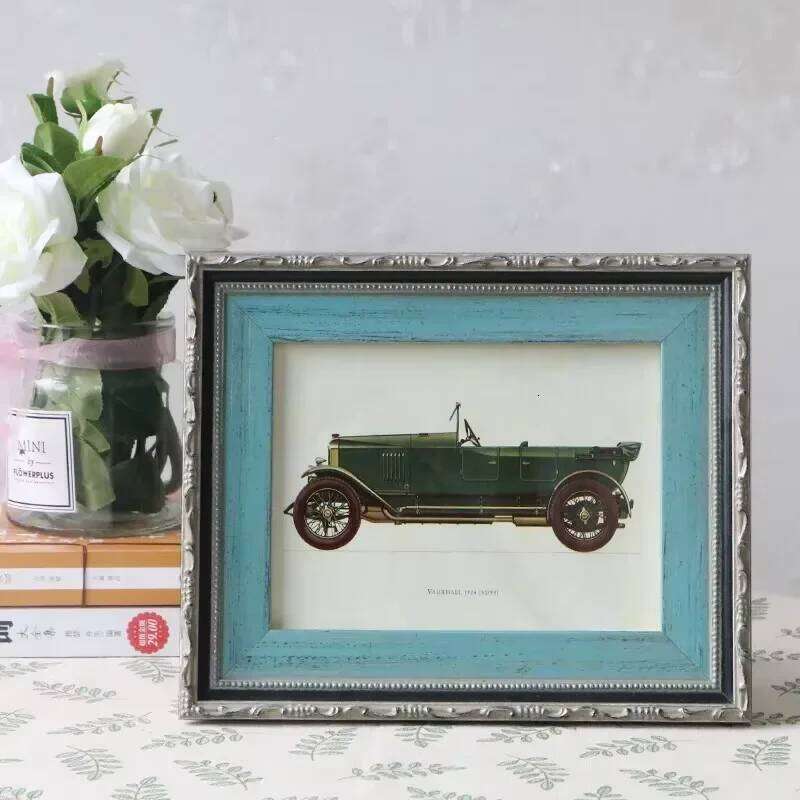 Creative Living Room Decoration Small Retro Style Solid Wood Bedroom Study Desktop Photo Frame Ornaments S260205