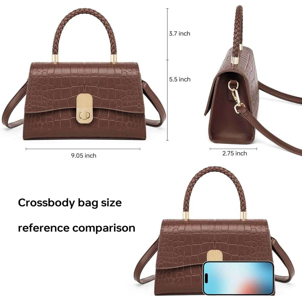 Top Handle Handbags For Women Small Satchel Crossbody Bag Purse With Detachable Strap