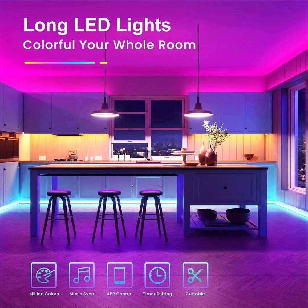 30 LEDS/meter LED Strip Bluetooth APP Control With Battery US plug Power Supply For Home Decoration And Ambient Lighting Z260206