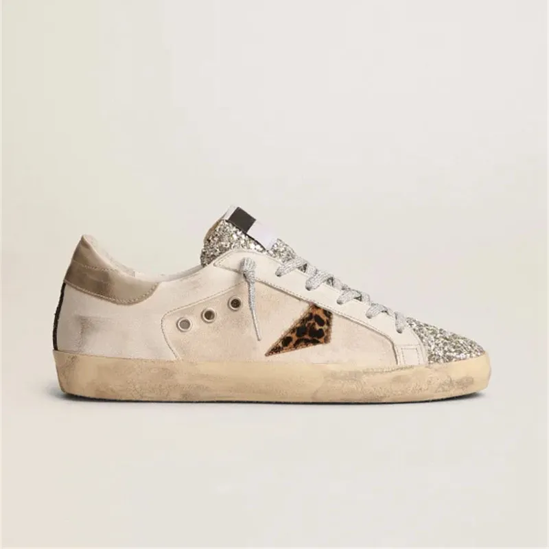 Genuine Leather Dirty Shoes Designer Italy Brand Ladies Dirty Shoe Super-Star Old Sneakers Womens Men Luxury Shoes Super Ball Star Sneaker On Sale Brown Classical