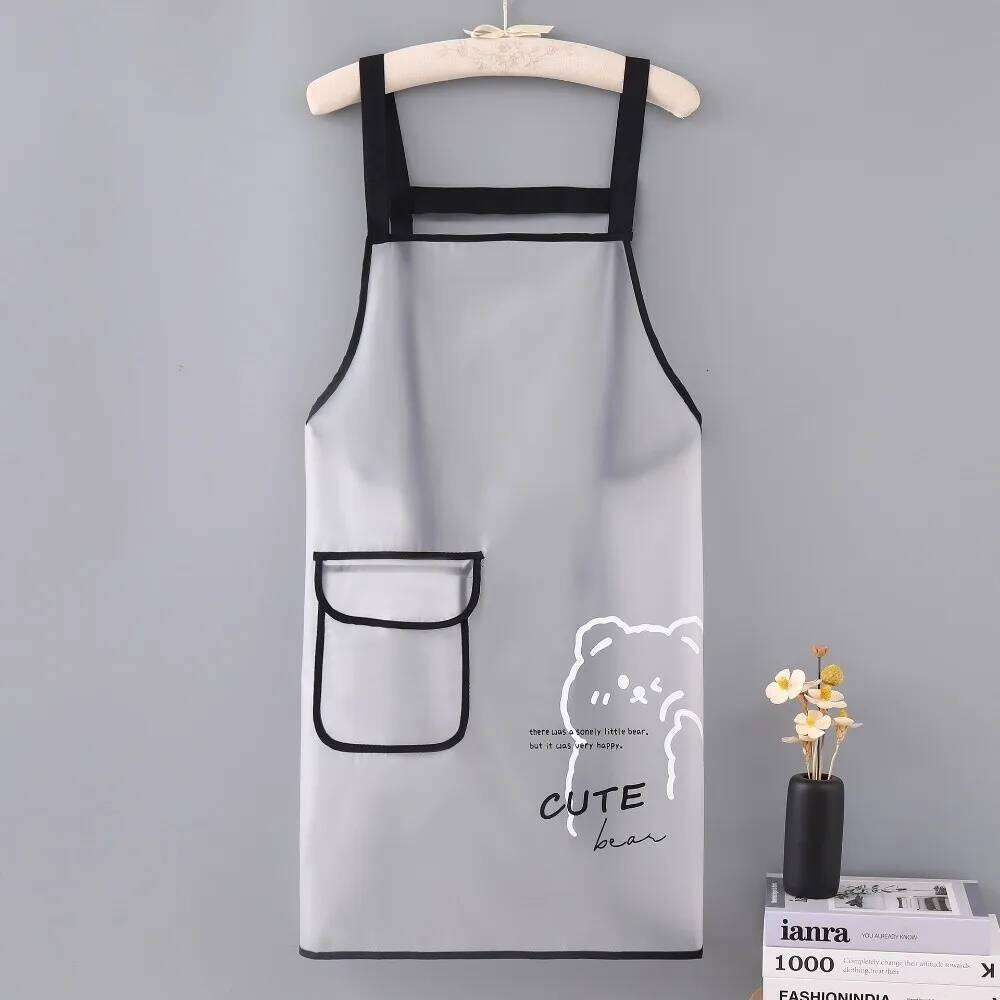 Cartoon Sleeveless Waterproof TPU Dirt-Proof Lightweight Oil Resistant Apron Transparent Work Aprons Home Use S260205