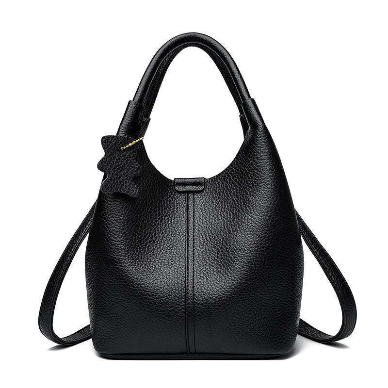 High-end and versatile handbag, soft leather bucket women's single-shoulder bag, fashionable crossbody bag Y260205
