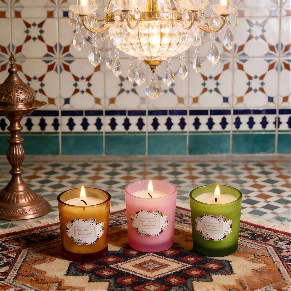 1pc Smokeless Scented Glass Jar Candle - Aromatherapy Plant Wax Niche Candle, Multi-Purpose for Home Wedding Party Gatherings S260205