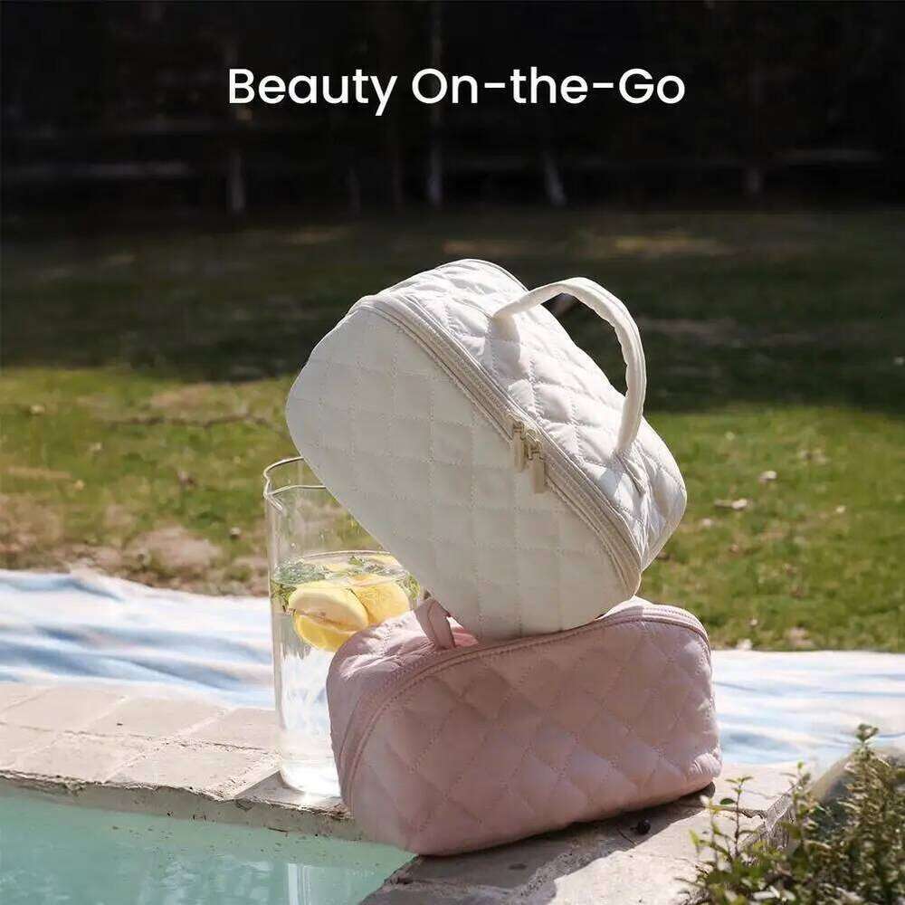 High-quality Travel Cosmetic Storage Portable Large Capacity Handheld Three-layer Waterproof Soft Pink Toiletry Makeup Bag Y260206