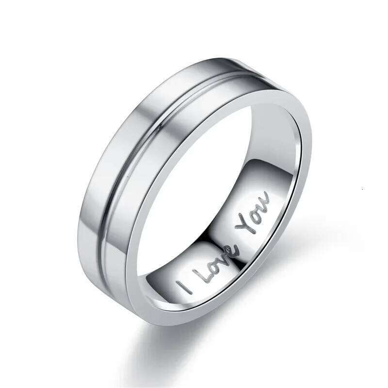 Fashion Stainless Steel Couple Engagement Rings For Women Men Crystal I LOVE YOU Ring 2021 Wedding Jewelry Gift W260206