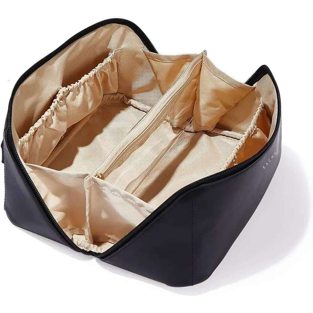 Travel Makeup Bag,Large Capacity Cosmetic Bags for Women Waterproof Portable Pouch Open Flat Toiletry Bag Y260206
