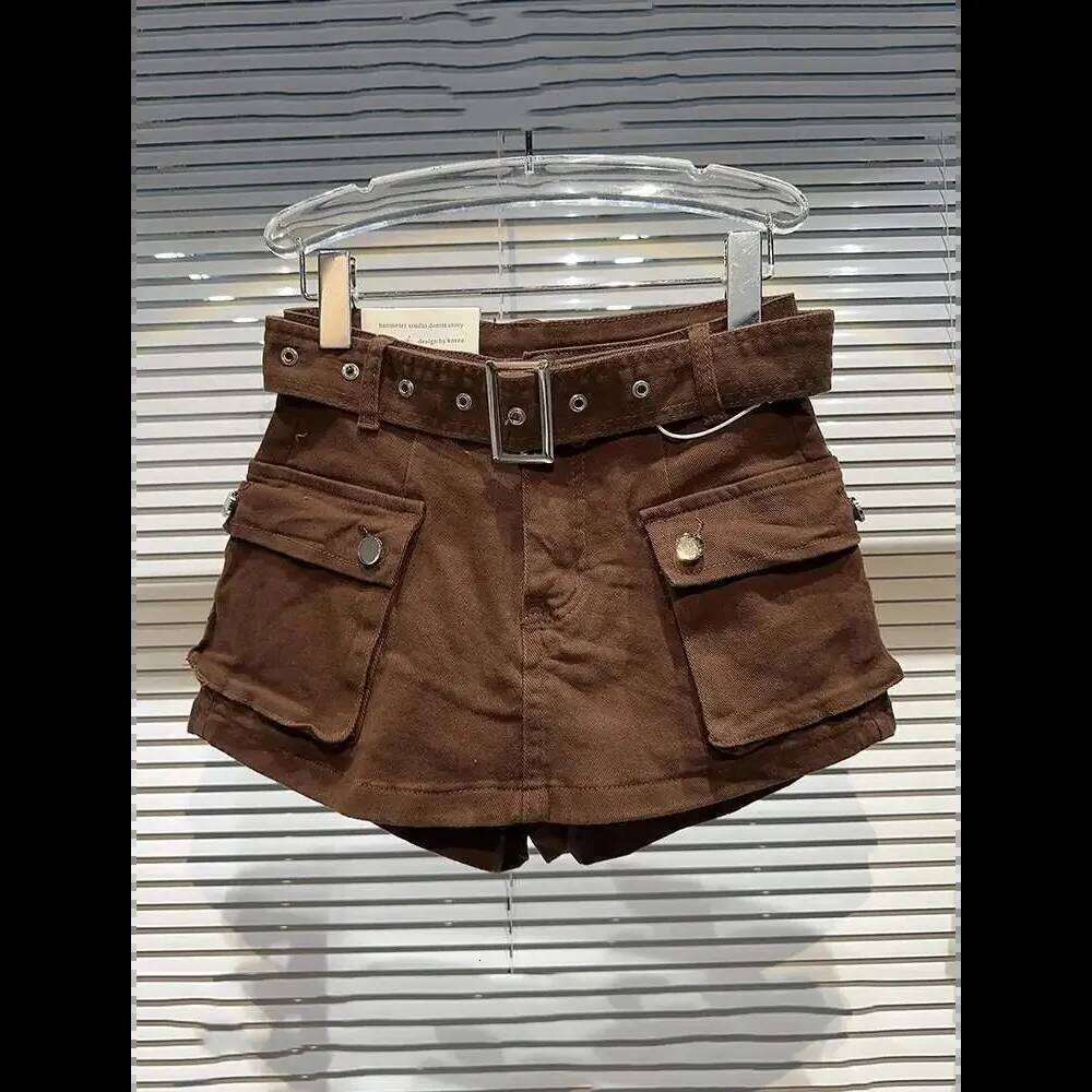 Belt jeans For Women 2025 Summer New Casual High Waist Mini Shorts Skirts Female C260206