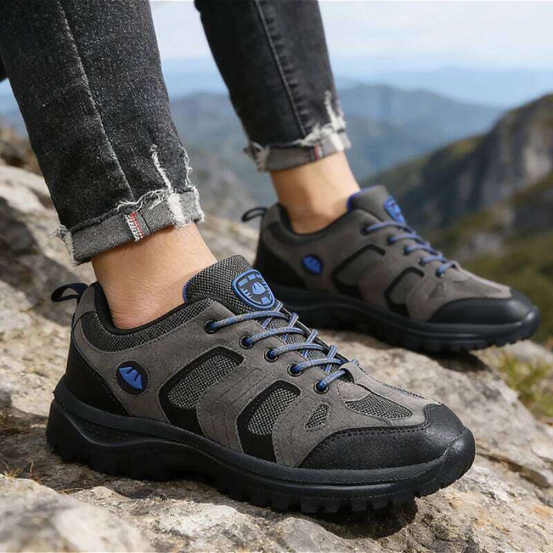 Adventure Ready Men's Outdoor Hiking Shoes Water-Resistant Fabric Anti-Skid Traction Lightweight Build Trekking Climbing Camping