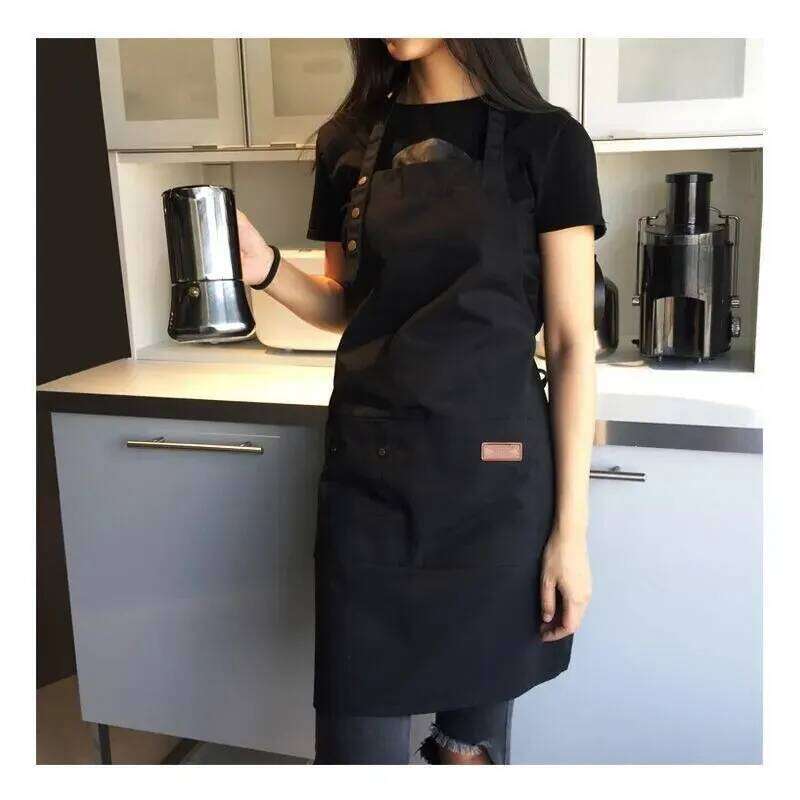 New Fashion Kitchen Aprons Woman Men Chef Work Apron for Grill Restaurant Bar Shop Cafes Beauty Nails Studios Uniform S260205