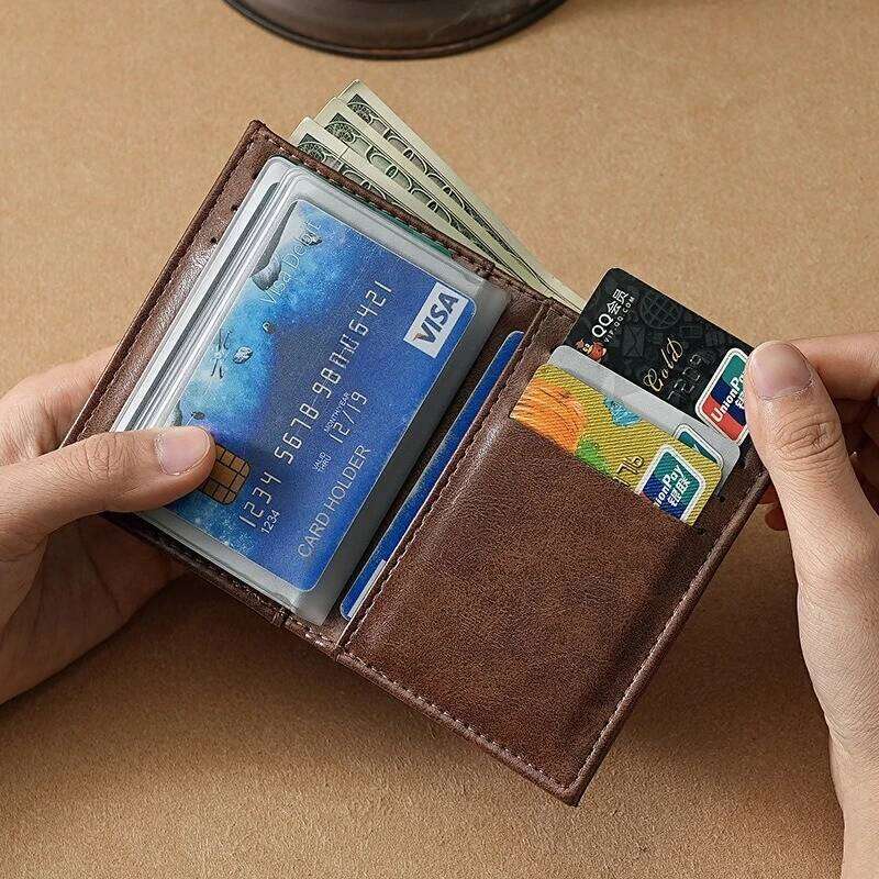 Men Soft Leather Multi Card Slot Vintage Small Wallet for Male Student Y260206