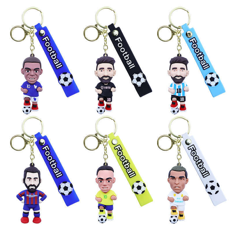 designer keychain football star PVC resin internet celebrity backpack keychain DIY high-end small gift